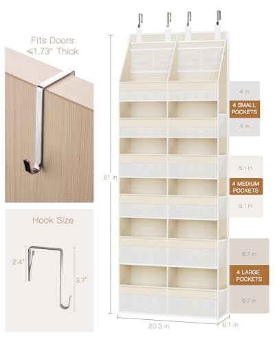Criusia Over the Door Organizer, Extra Large 12 Compartments Closet