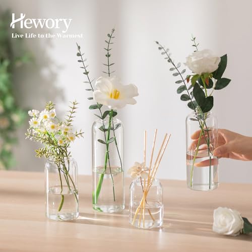 20PCS Clear Glass Bud Vases Set - Small Modern Flower Centerpieces, Wedding Decor