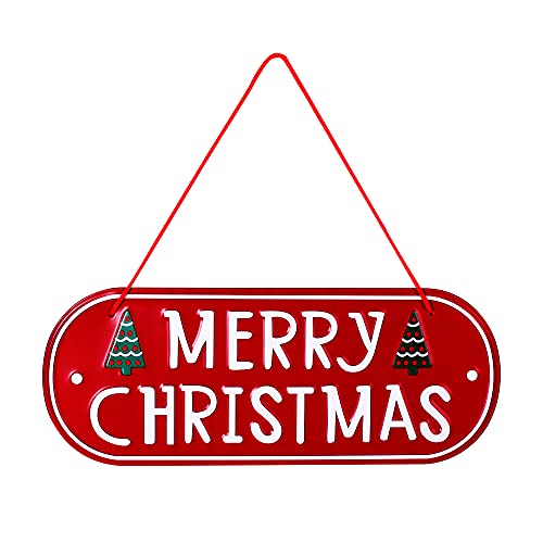 Merry Christmas Decorative Iron Plaque for Front Door & Home Décor