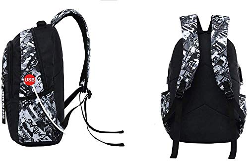 Asge Camouflage School Backpack for Boys & Teens Large Nylon Daypack
