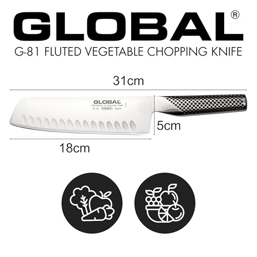 Global 8-Inch Hollow Ground Vegetable Nakiri Knife - Japanese Style Chef's Knife