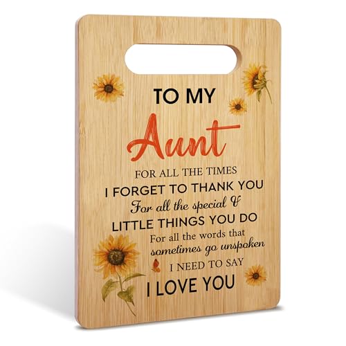Aunt Gift Bamboo Cutting Board – 12x8 In. Charcuterie Board for Aunt, Mother's Day & Holidays