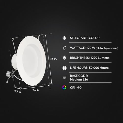 Feit Electric 5/6in LED Recessed Downlight Retrofit Kit, Lumen