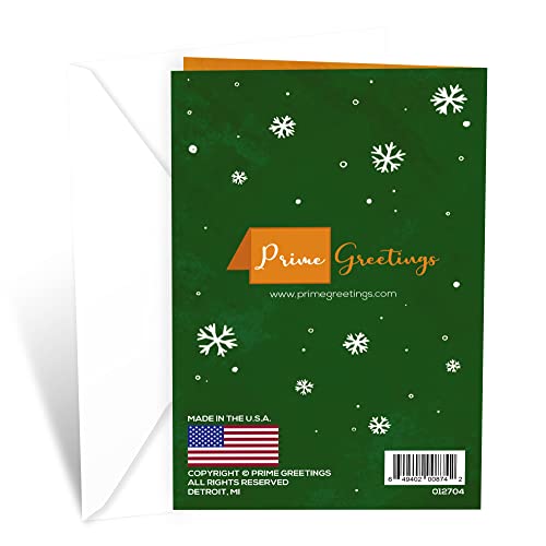 Merry Christmas Greeting Card for Husband - Eco-Friendly Thick Card Stock, Made in USA, 5x7.75 Inches with Premium Envelope
