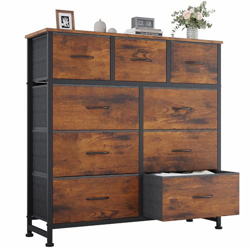 Fabric Dresser with 9 Drawers - Bedroom Storage Chest Organizer
