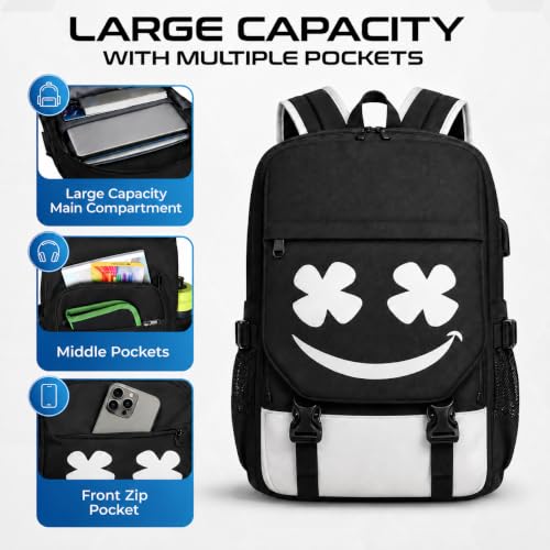 Glow in Dark 3-in-1 School Backpack Set for Kids Boys Girls - Waterproof & USB Charging Port