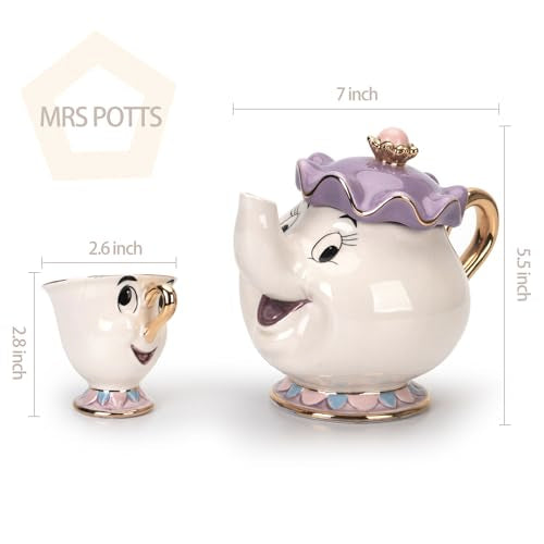 New Cartoon Beauty And The Beast Mrs Potts & Chip Teapot Mug - Variation B