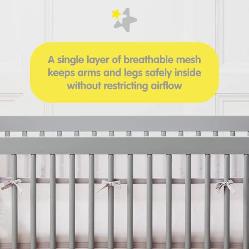 Breathable Mesh Crib Liner for Full-Size Baby Cribs - Safety & Airflow