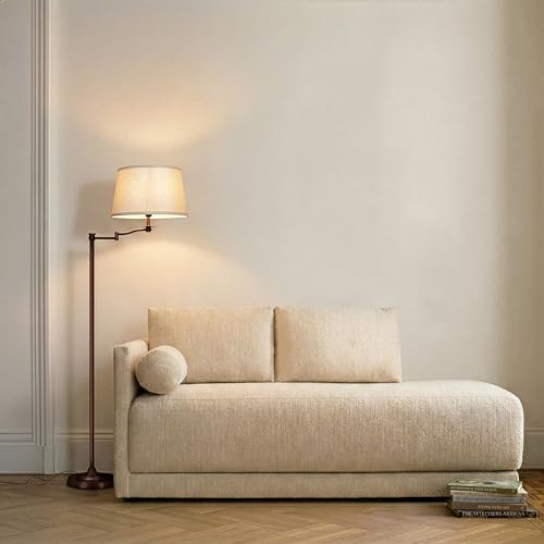 Bronze LED Floor Lamp with Swing Arm - Tall Living Room & Office Standing Light