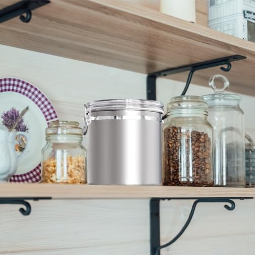 ENLOY Large 165oz Stainless Steel Airtight Food Storage Canister with Clear Lid