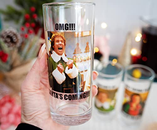 Elf 10oz Tumbler Glass Set (4) – Officially Licensed Holiday Beverage Cups