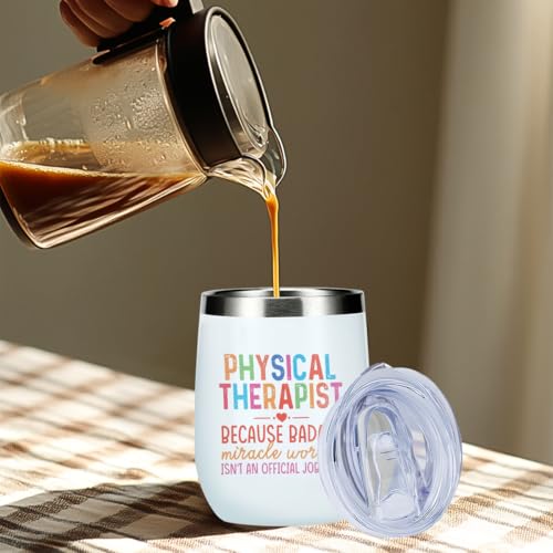 Physical Therapist Wine Tumbler 12 oz EEooooX - Funny Gift for PTA Assistant Birthday Christmas