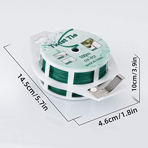 YDSL Twist Ties - 328ft Green Garden Plant Ties with Cutter for Gardening & Organization