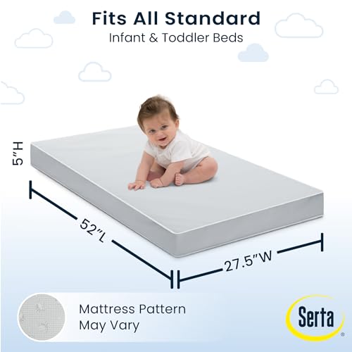 Delta Children Slumber Mattress for Crib & Toddler Bed Waterproof Hypoallergenic
