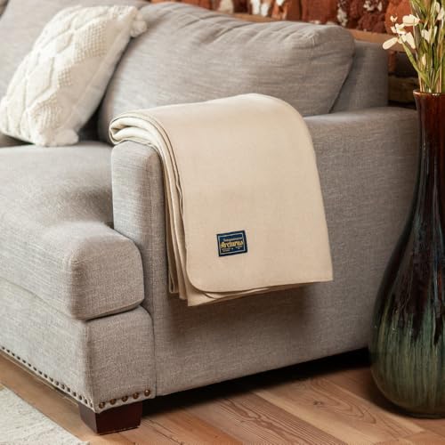 Ivory Twin Wool Blanket - Arcturus Virgin Wool Heirloom Bed Covering