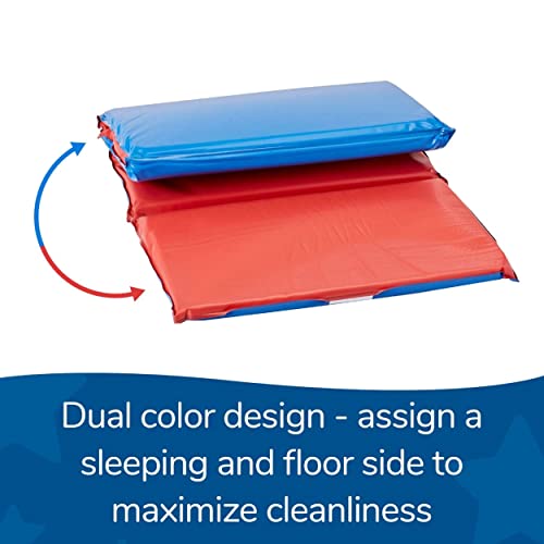 Children's Toddler Nap Mat - Waterproof Foldable 4-Section Bed for Daycare