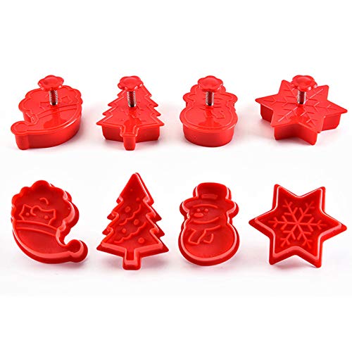Christmas Cookie Cutter Set - 4 Pcs Holiday Baking Molds for Cookies, Fondant & Crafts