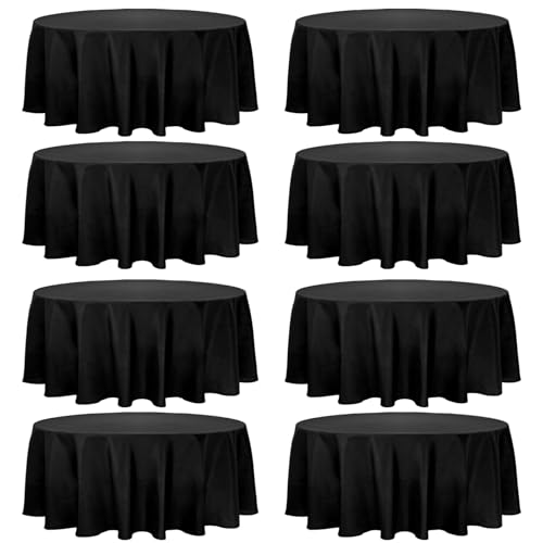 Fivenl 8 Pack Round Tablecloth 90 Inch Table Covers Bulk Washable