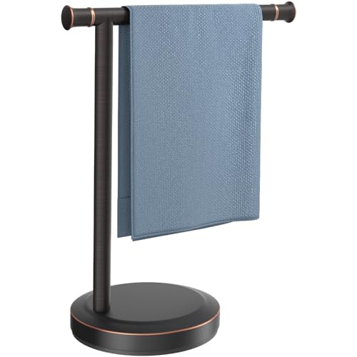 Hoimpro Hand Towel Holder Stand Bathroom Towel Rack Bronze Oil Rubbed Finish