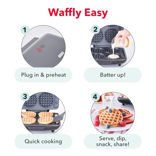 Dash Multi Mini Waffle Maker - Cooks 4 Mini Waffles at Once, Graphite