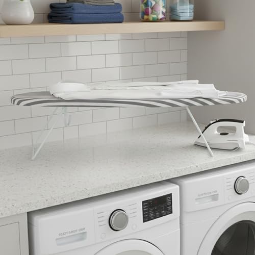 Gray Steel Tabletop Ironing Board with Folding Legs - 29" L x 13" W Compact Ironing Surface