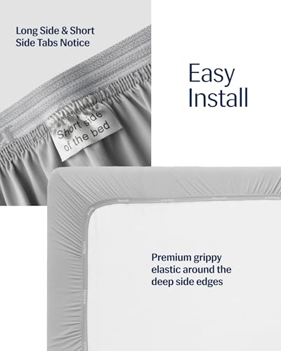 Evercool Cooling Fitted Sheet for Hot Sleepers - Full Size, Light Gray