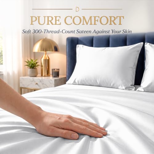 White King Size Viscose Bamboo Sheets 4-Piece Bed Set – Hypoallergenic & Cooling