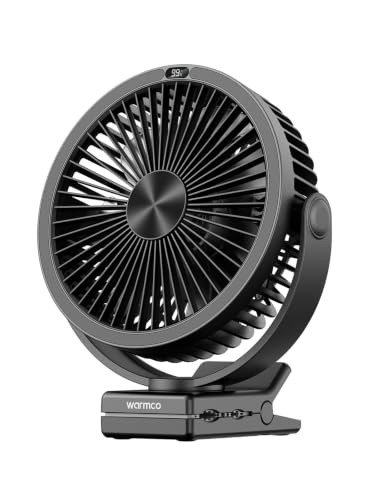 Rechargeable 8-Inch Clip-On Desk Fan with 10000mAh Battery and 360° Adjustment for Camping and Outdoor Use