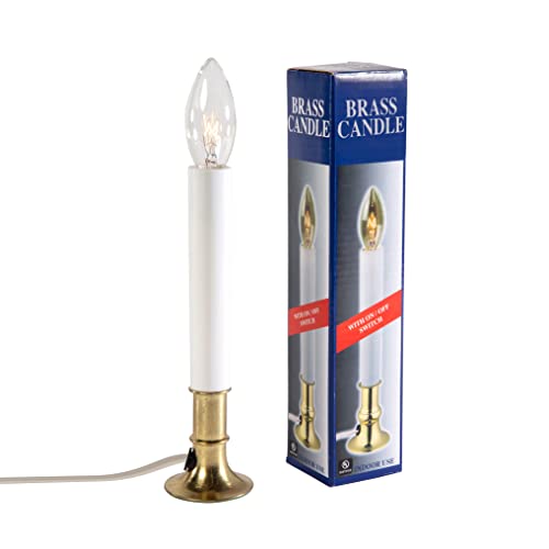 Creative Hobbies Original 6-Pack Electric Window Candles with On/Off Switch, Brass Base, 7W Bulb