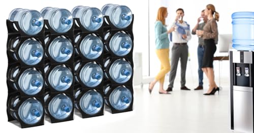 Bariboo Stackable Water Bottle Organizer Rack 4 No Shelf Black - 5 Gallon Jug Holder