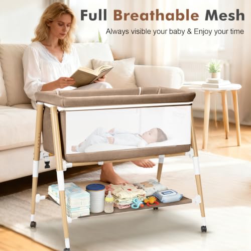 Baby Bassinet, 3 in 1 Bedside Bassinet Sleeper for Newborn, Portable
