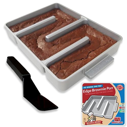 9x12 Inch Original Nonstick Brownie Pan - Baker's Edge Edge Brownie Baking Dish for Perfect Crispy Edges