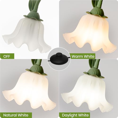 Snoslme Matcha Green Funky Flower Floor Lamp with Table, Adjustable Gooseneck, 3 Color Temperatures, LED Bright Standing Lamp for Living Room & Bedroom