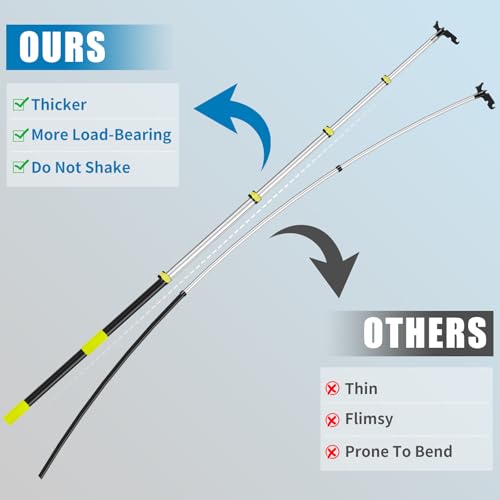 UQM 18 Ft Telescopic Extension Pole with Hook for Christmas Lights and Decorations