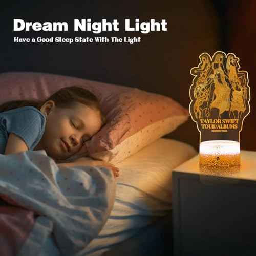 Music Girls Singer 3D Night Light 16 Colors Changing Remote Cracked Base Control Taylor Girly Figure Illusion Led Lamp for Fans/Girls/Boys/Kids/Gifts for Christmas Birthday