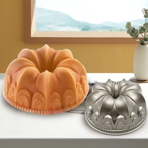 Charlotte Cake Mold Aluminium Lily Flower Shape, 9 Inch Non-Stick Round Pan