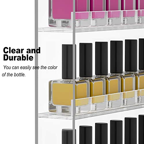 FEMELI 2 Pack 20x24 Inch Clear Acrylic Nail Polish Wall Racks - Easy Mount, Holds 120 Bottles Each
