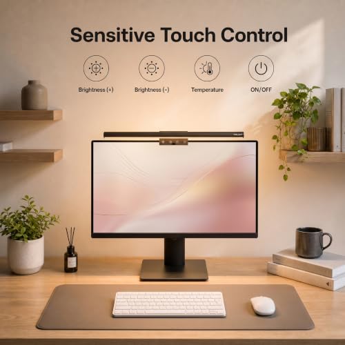 YEELIGHT Monitor Light Bar for Computer Screen - Dark Gray, Eye-Care LED Desk Lamp with Stepless Dimming & No Glare