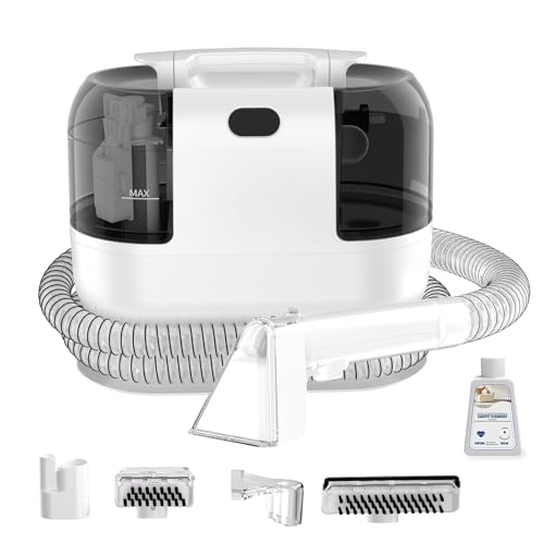 Portable Handheld Carpet Cleaner with Shampooer - Ivory, 18Kpa Suction