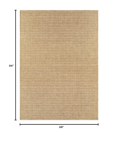 Washable Easy Jute Rug 5x7 Indoor Outdoor Striped Fiber Area Boho