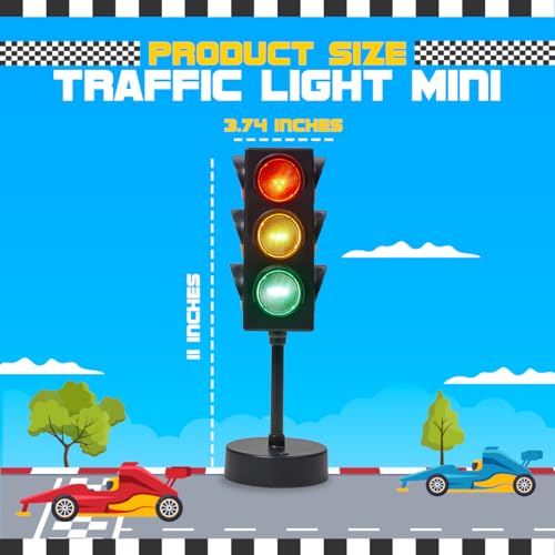 Traffic Light Lamp 11 Inch with Remote Control, 3 Color Changing Modes
