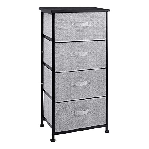 Black Fabric 4-Drawer Storage Organizer for Closet and Bedroom