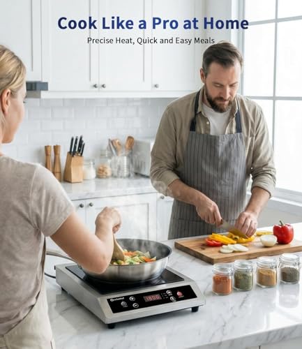 Stainless Steel Induction Cooktop, Professional-Grade Portable Burner