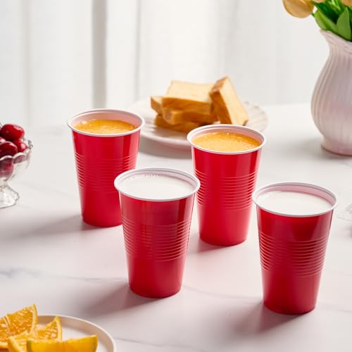 Lilymicky 240 Pack Red Plastic Cups 16 oz Disposable Party Cups - Vibrant & Durable