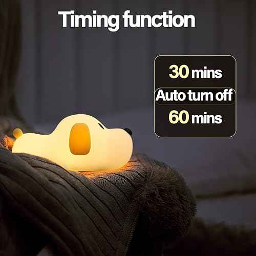 Led Cute Dog Night Light, Dimmable Nursery Puppy Kawaii Lamps, Super Squishy Silicone USB Rechargeable Touch Control Night Lamp for Kids Adults, Used for Camping Party Room Decor (Dog)