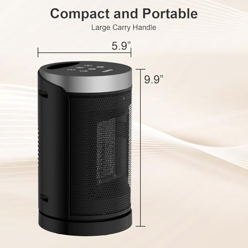 WINHL 9.9'' Portable Space Heater with 70° Oscillation, Remote Control