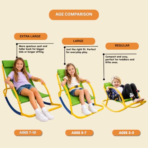 PLATPORTS Adventurer Oversized Sensory Rocking Chair for Kids Ages 5–7, Indoor & Outdoor