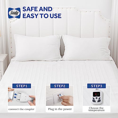Sealy King Size Heated Mattress Pad with Dual Control & 10 Settings