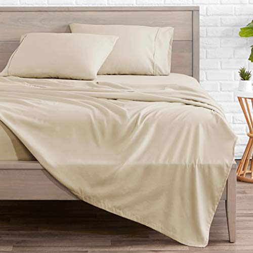 Bare Home Queen Bed Sheet Set 1800 Ultra-Soft Sand - Fits Mattresses 6-15"