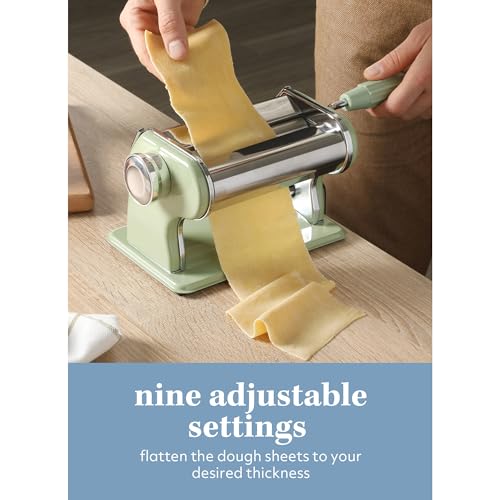 Manual Pasta Maker Machine with Rollers & Cutters for Spaghetti & Fettuccini